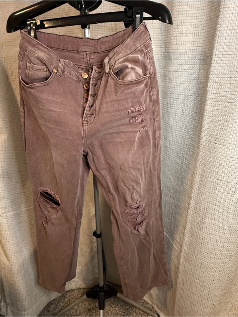 Mauve Jeans Distressed Boot Cut